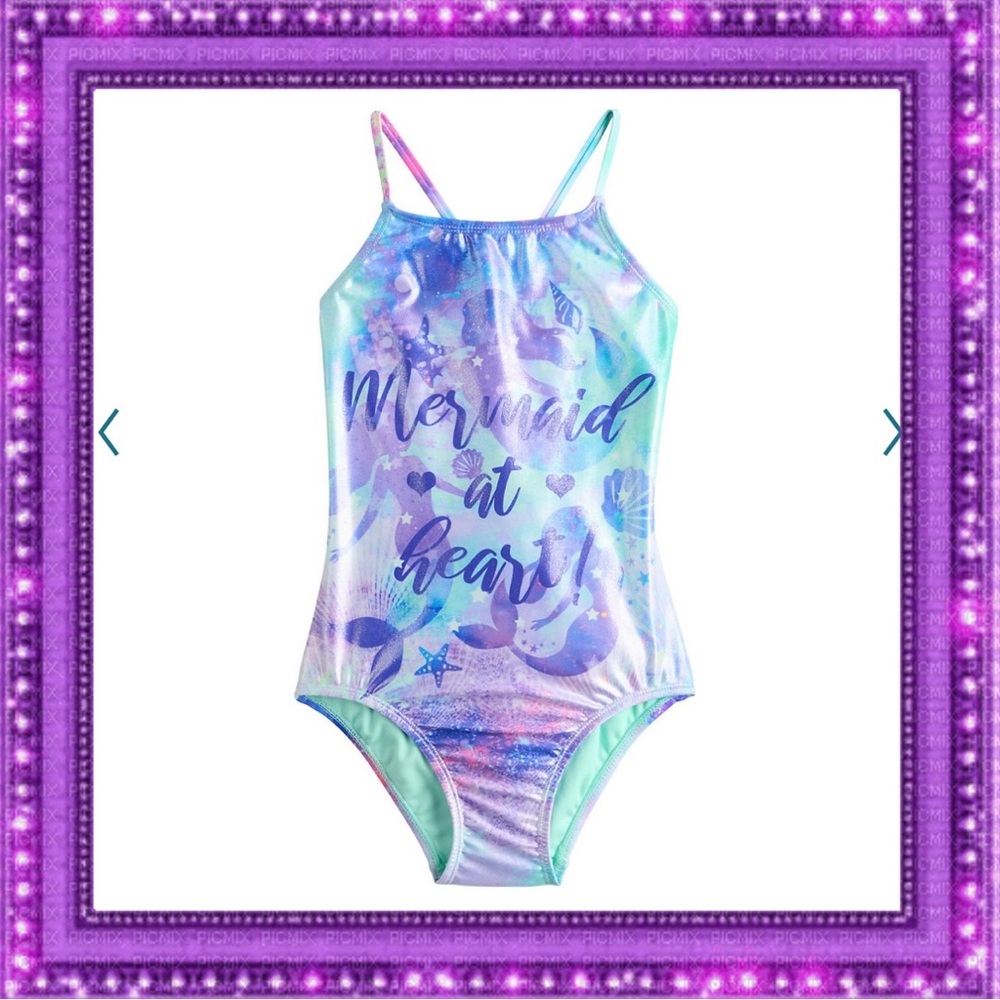 🛑KEPT🛑 SO Mermaid Girls Swimsuit Bathing Suit 4/5 - Picture 1 of 6